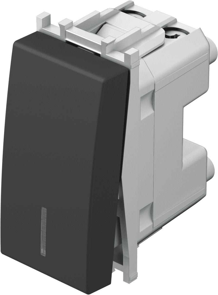 Navadno (enopolno) stikalo z indikatorjem TEM MODUL Blister SM10 SB IN -B, 16 A, 250 V, 1M, mat črna