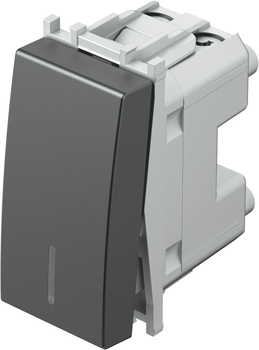 Navadno (enopolno) stikalo z indikatorjem TEM MODUL Blister SM10 AT IN -B, 16 A, 250 V, 1M, antracit