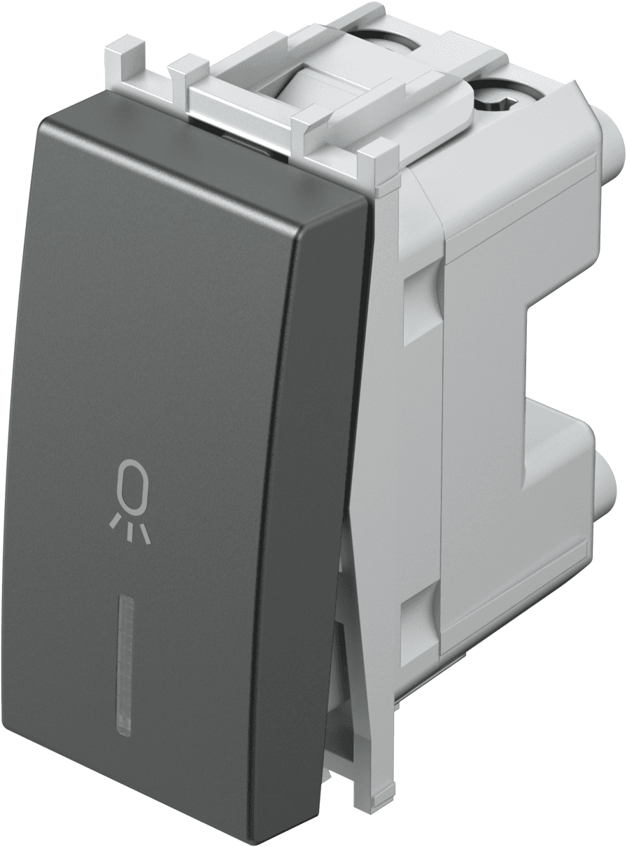 Enopolno tipkalo s simbolom "luč" in z indikatorjem TEM MODUL Blister SM11 AT IN 02 -B, 16 A, 250 V, 1M, antracit