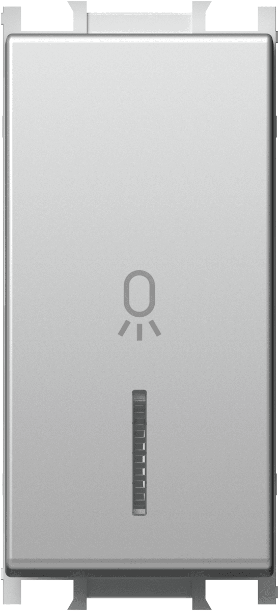 Enopolno tipkalo s simbolom "luč" in z indikatorjem TEM MODUL Blister SM11 ES IN 02 -B, 16 A, 250 V, 1M, mat srebrna - slika 2