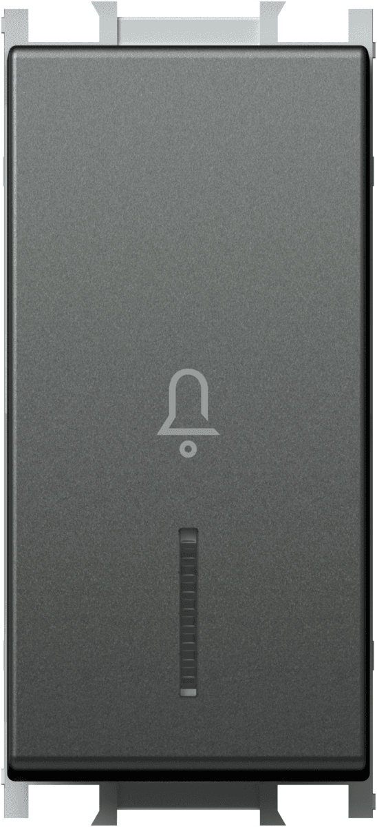 Enopolno tipkalo s simbolom "zvonec" in z indikatorjem TEM MODUL Blister SM11 AT IN 01 -B, 16 A, 250 V, 1M, antracit - slika 2