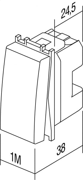 Enopolno tipkalo s simbolom "zvonec" in z indikatorjem TEM MODUL Blister SM11 AT IN 01 -B, 16 A, 250 V, 1M, antracit - slika 3