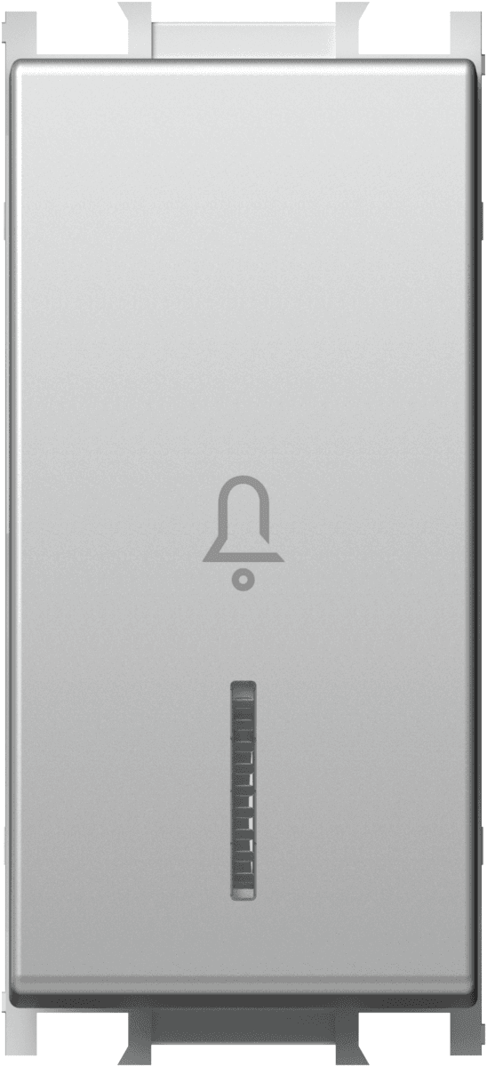 Enopolno tipkalo s simbolom "zvonec" in z indikatorjem TEM MODUL Blister SM11 ES IN 01 -B, 16 A, 250 V, 1M, mat srebrna - slika 2