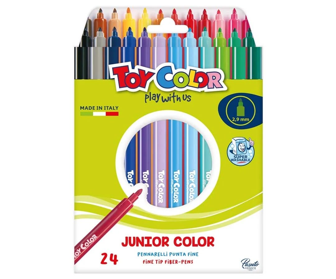 Flomastri Toy Color Junior 0028, 2.9 mm, 24 kosov