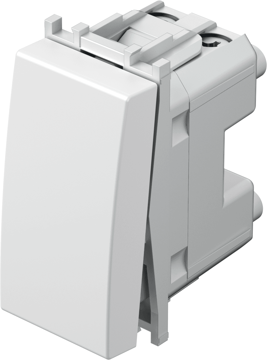 Enopolno tipkalo TEM MODUL Blister SM11 MW -B, 16 A, 250 V, 1M, mat bela