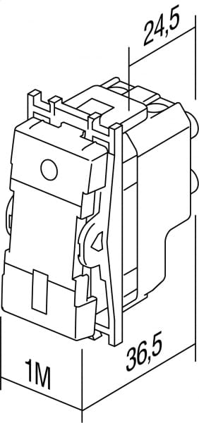 Mehanizem menjalnega tipkala TEM MODUL Blister SM61 -B, 16 A, 250 V, 1M, siva - slika 3