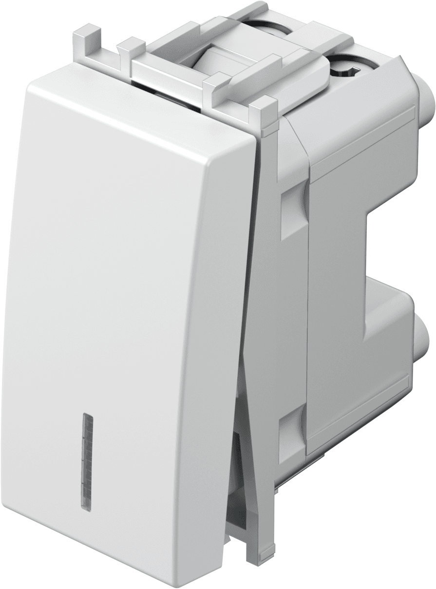 Navadno (enopolno) stikalo z indikatorjem TEM MODUL Blister SM10 MW IN -B, 16 A, 250 V, 1M, mat bela