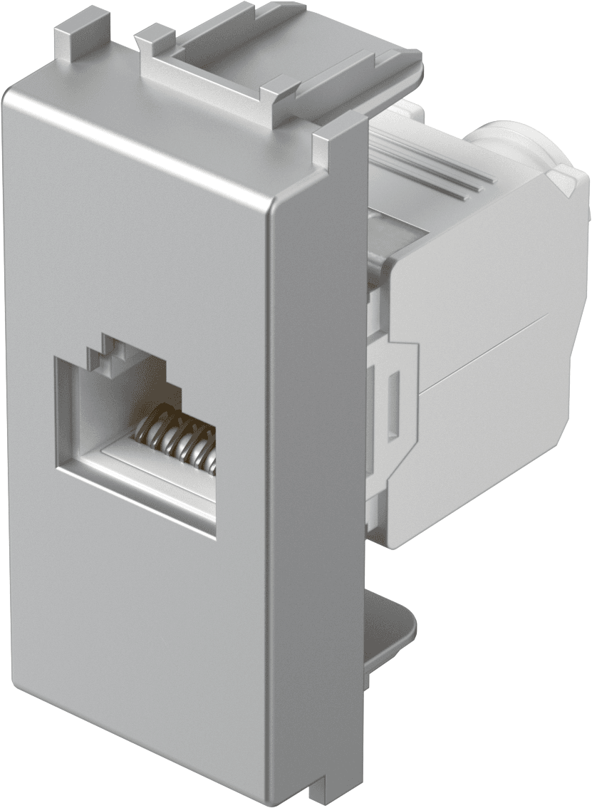 Komunikacijska vtičnica RJ45 TEM MODUL Unipack KM32 ES -U, Cat.6, 1M, mat srebrna