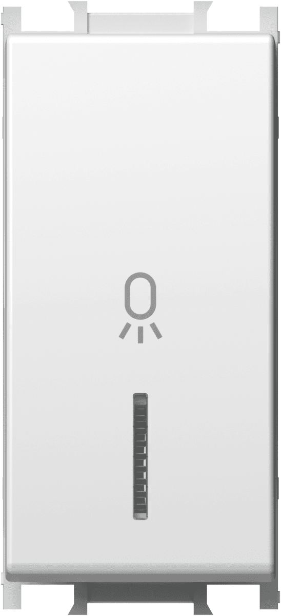 Enopolno tipkalo s simbolom "luč" in z indikatorjem TEM MODUL Blister SM11 MW IN 02 -B, 16 A, 250 V, 1M, mat bela - slika 2